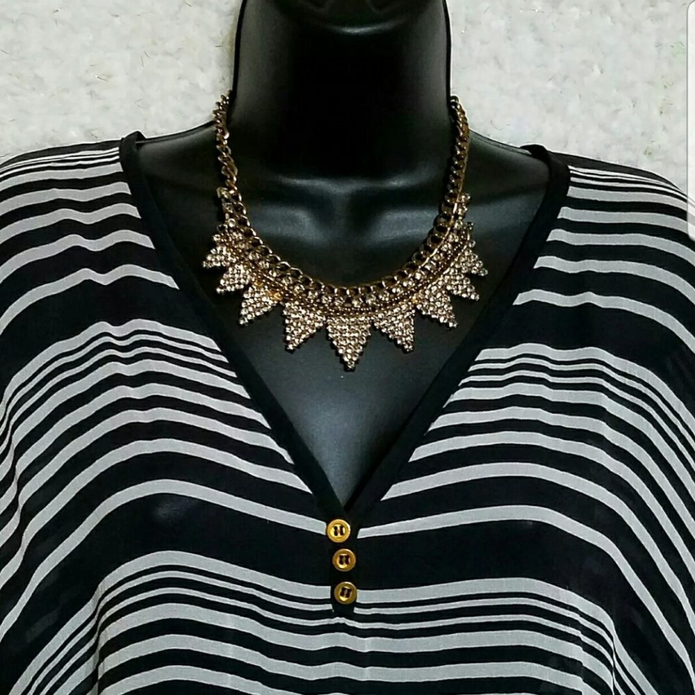 NWOT Talbots Silk Chiffon V Neck Poncho Sheer S/M - Picture 10 of 12